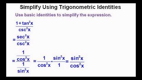 Simplify Using Trigonometric Identities