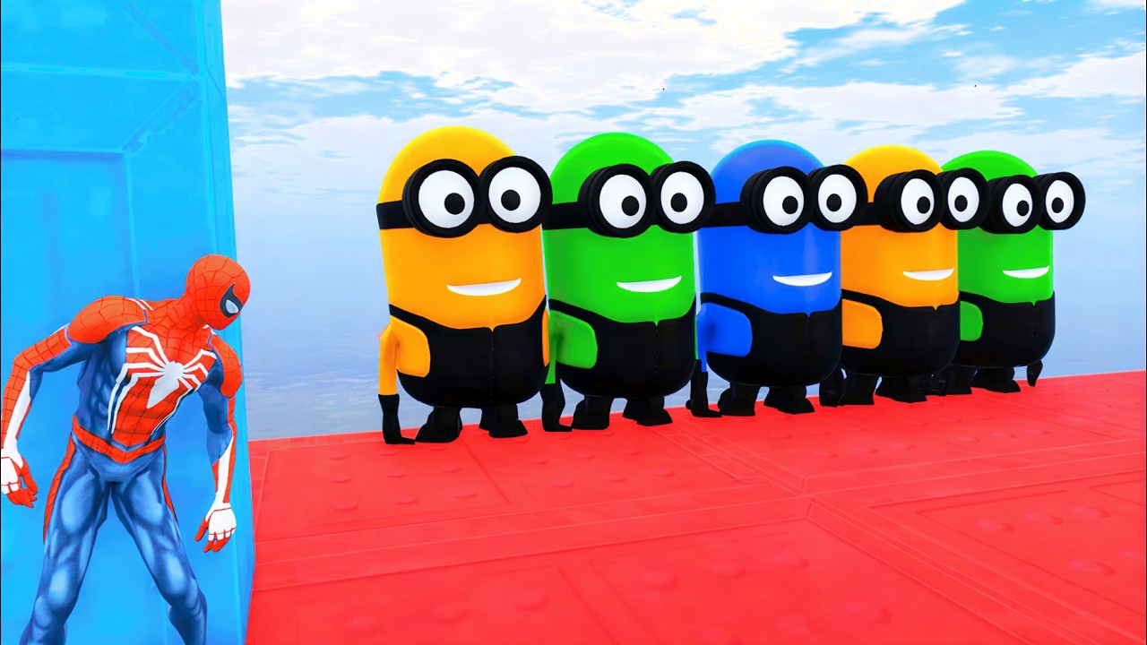 GTA 5 Epic Ragdolls RED SPIDERMANEuphoria Physics & Funny FailsVS RED MINION VS GREEN MINION