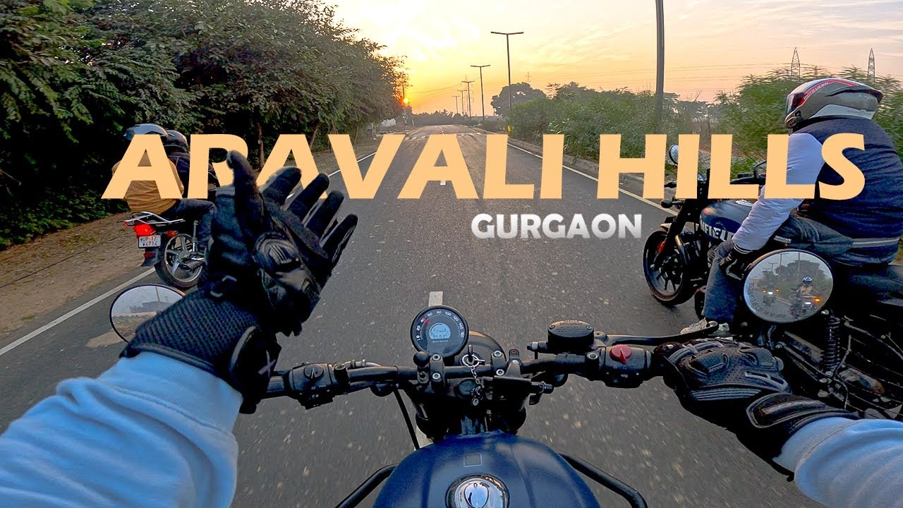 Morning Ride | super bikes crowd ambience mall | Aravali Hills with friends Hunter350