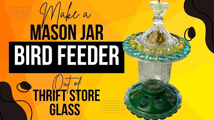 How to Make a Fancy Mason Jar Bird Feeder (out of Thrift Store Glass)  #birdfeeder #upcycling