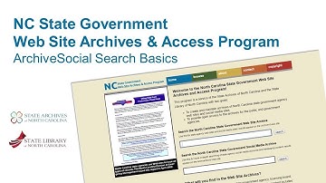 NC Web Archives Tips for Searching: ArchiveSocial