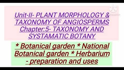 Std :11-Botany (PS ) chapter :5- Taxonomy and systematic botany