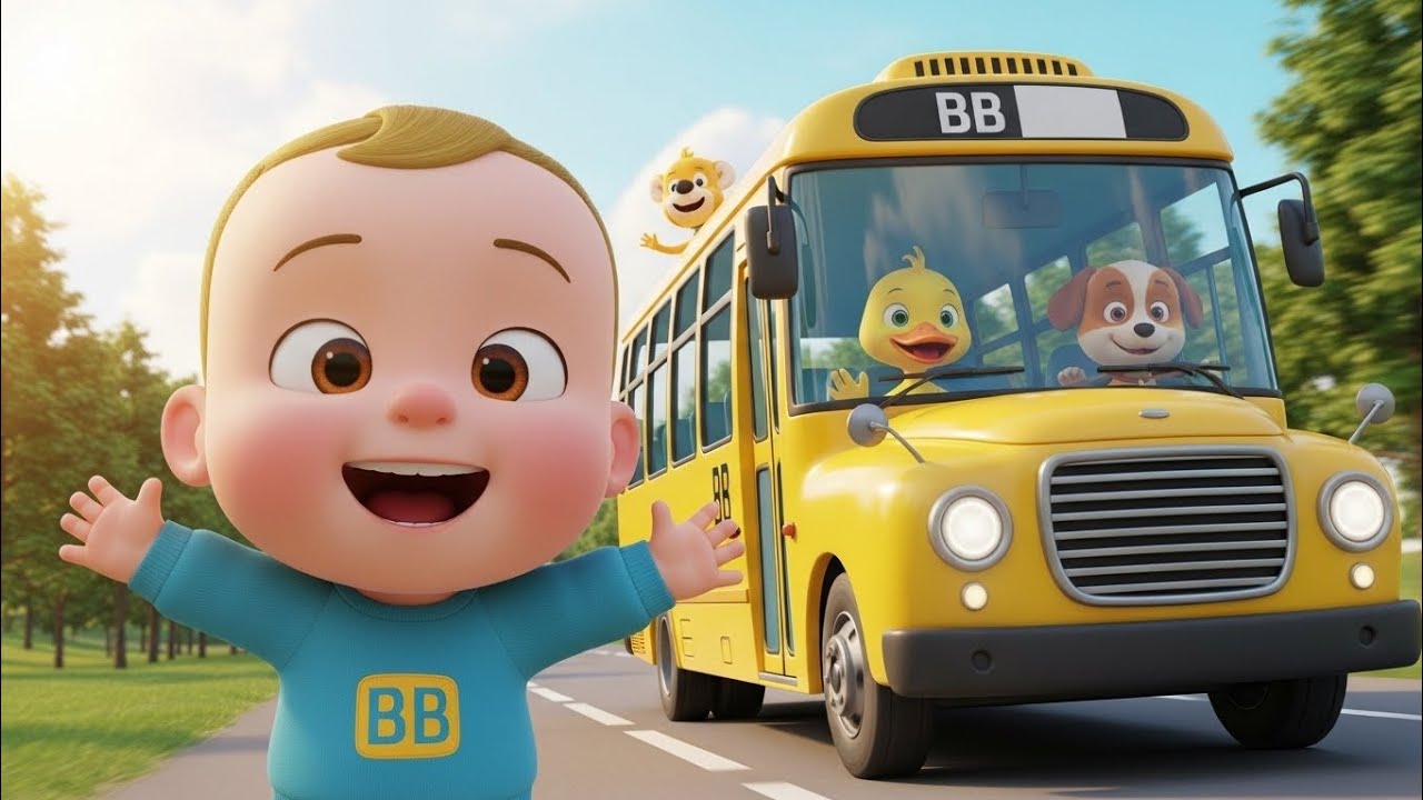 Sunny Yellow Bus Trip | Fun Learning Bus Song for Babies & Toddlers | Funny Rhyme 