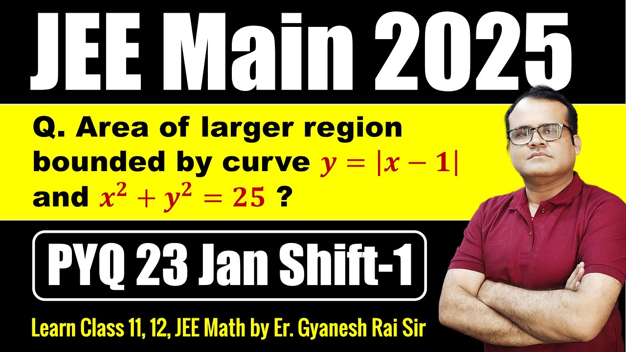 Area Bounded By Curve x 1 2 2 25 I JEE Main 2025 Math area-bounded-by-curve-x-1-2-2-25-i-jee-main-2025-math