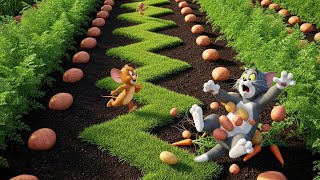 Tom And Jerry Cloud Vegetable Rows Funny Cartoon Chaos For Kids