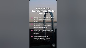 PUBG Mobile KR 3.9 Update: Transformers Mode & New Weapons!