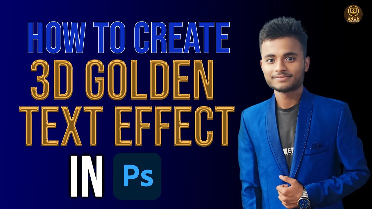 Photoshop Me Golden 3D Text Kaise Banaye | Gold Text Effect Tutorial in Hindi