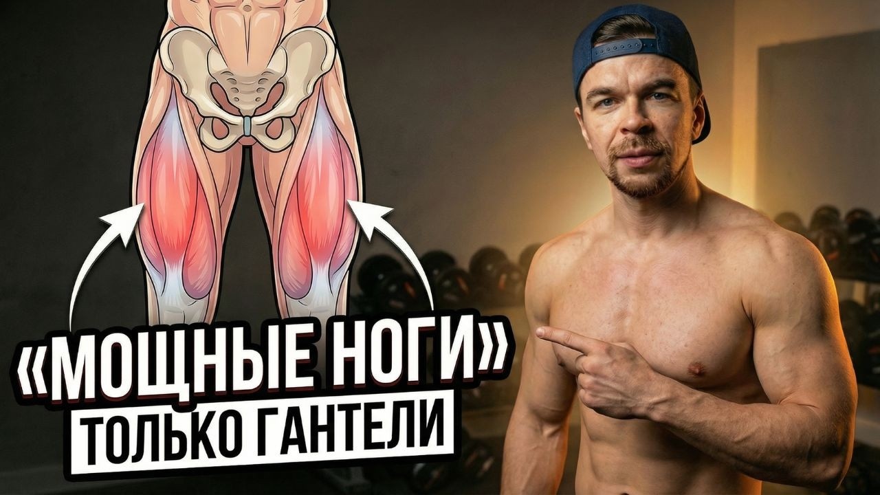 Ноги БУДУТ БОЛЬШЕ: 8 упражнений на ноги с гантелями дома (без тренажёров)