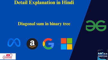 Diagonal sum in binary tree | GFG | C++