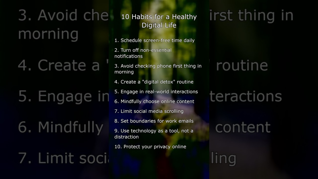10 Habits for a Healthy Digital Life