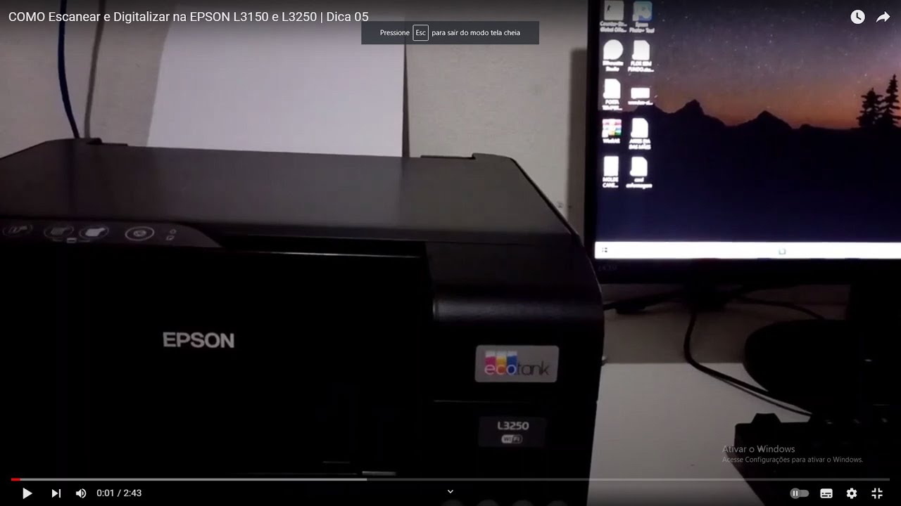 COMO Escanear e Digitalizar na EPSON L3150 e L3250 - YouTube