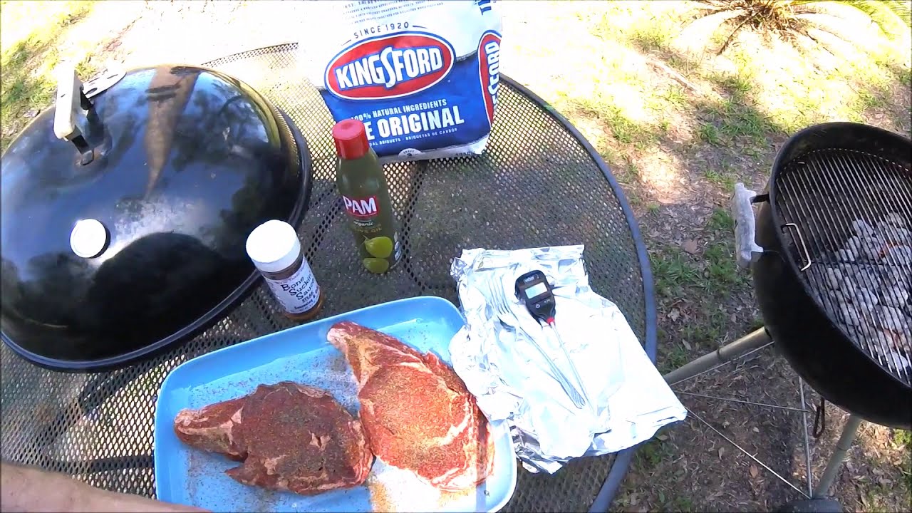 How to cook Ribeye steak on kettle grill YouTube