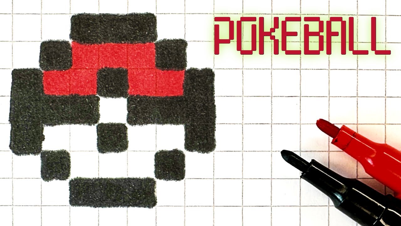 pokeball  Pixel art pokemon, Pixel art, Easy pixel art