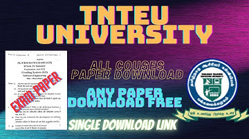 TNTEU Chennai Tamil Nadu Previous Year Question Paper Free DOWNLOAD | TNSTUDY.COM