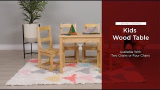 Kids Wood Furniture Set for Nursery, Bedroom, Play Room with Table