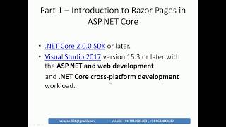 Part 1 - Introduction to Razor Pages in ASP.Net Core