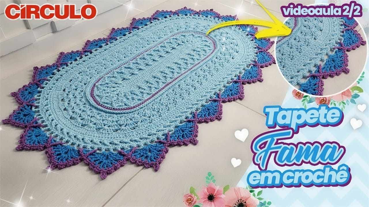 PADRÃO incrível! Tapete Fama em Crochê 2/2  😍
