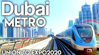 DUBAI METRO |4K| Dubai Metro From Union to Expo2020 all Stations 2024 🇦🇪