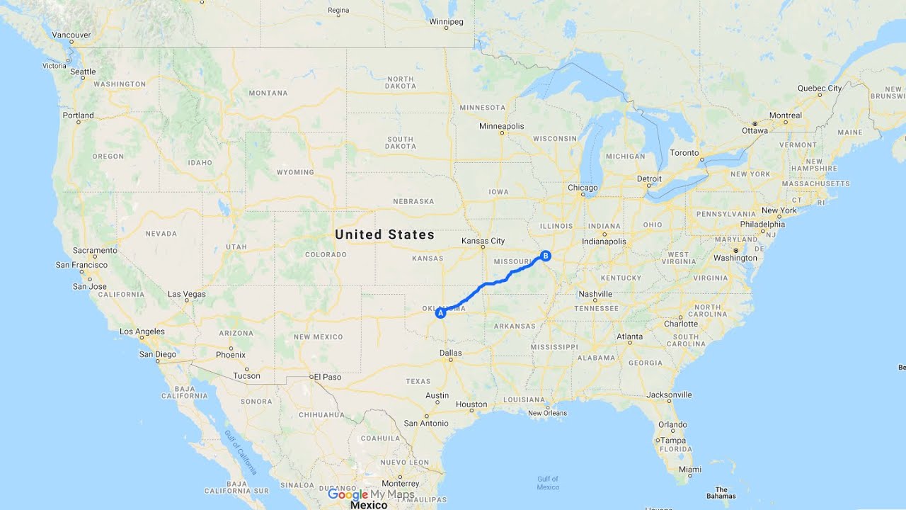 Dashcam video. Oklahoma city, OK to St Louis, MO via Route 66