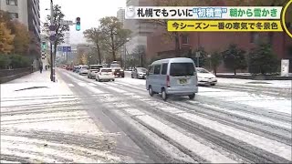 北海道 各地で今シーズン初の積雪 札幌は雷を伴う雪やあられで真っ白に 上士幌町糠平は27センチの降雪 (20/11/09 19:30)