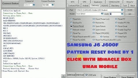 Samsung J6 J600F Pattern Reset done by 1 click with Miracle Box