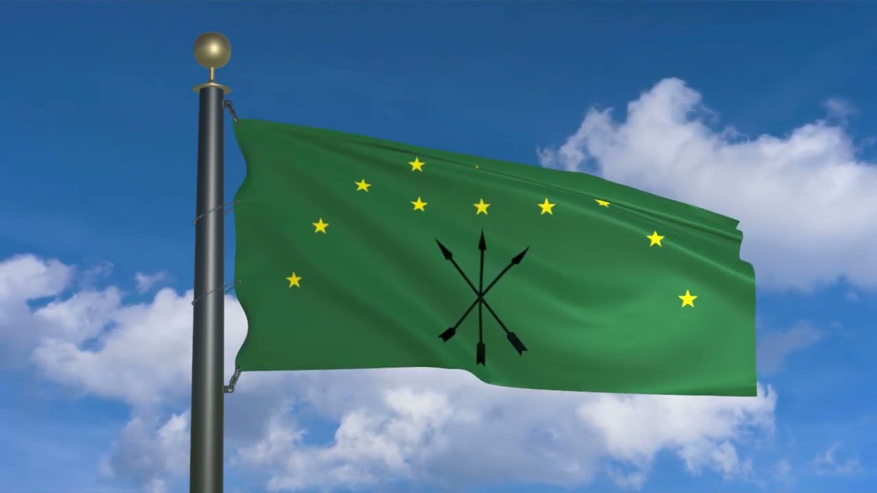 Flag of Circassia in XIX century and the Grand Assembly of Independence in 1861 (moving clouds)