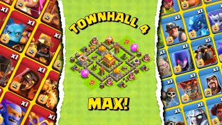 Townhall 4 Max Vs All Troops (Clash of Clans)