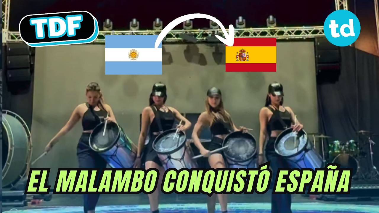 Llevaron el malambo a España para alentar a la Selección y conquistaron las redes