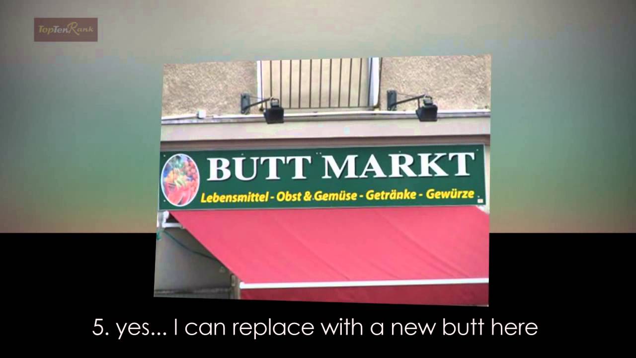 Top 10 Funny Yet Inappropriate Shop Names - YouTube