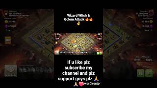 Wizard Witch &amp; Golem Attack 🔥🔥✌️ #clashofclans #abhayrikhi #coc #gamingshorts #gaming