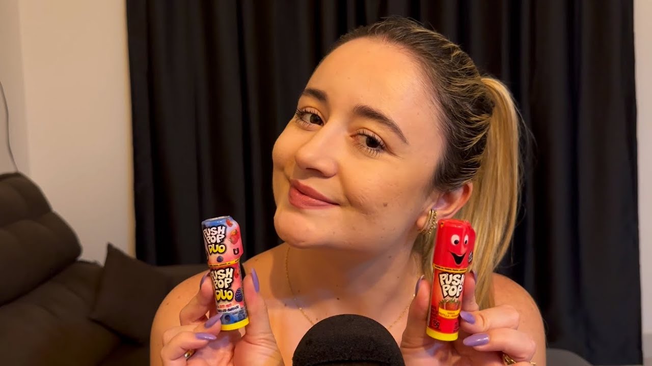 ASMR: PIRULITOS PUSH POP (SONS DE BOCA PERTINHO DO SEU OUVIDO)