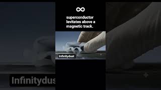 superconductor levitates above a magnetic track #technology #physics #science #viral #tech