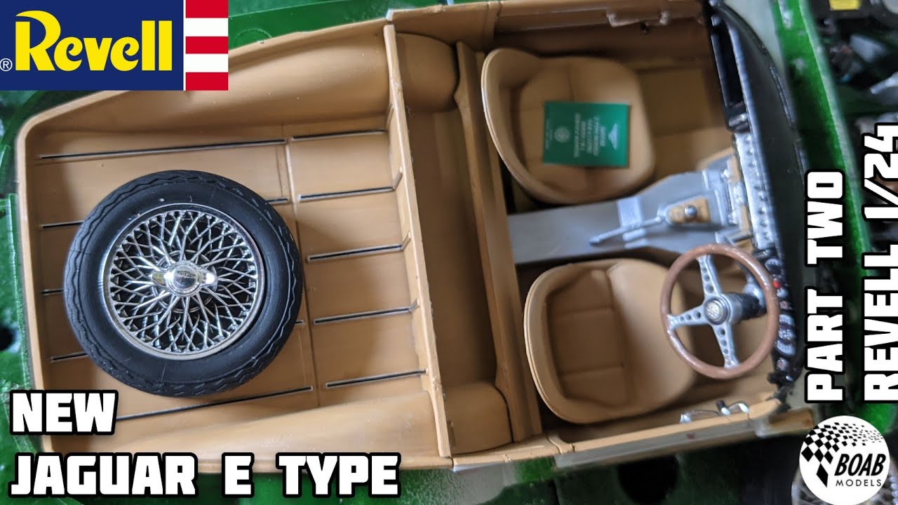 Jaguar E type by Revell 1/24 - Part 2 - New Tool! - Building the interior  and wire wheels 