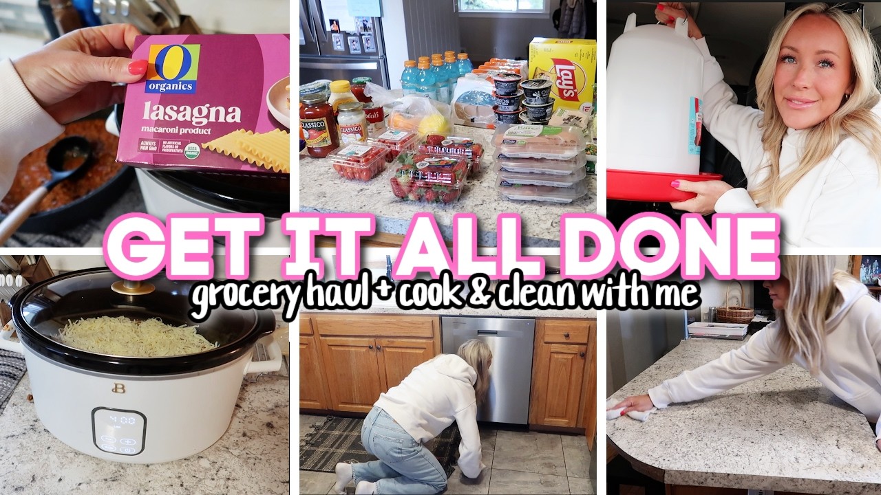 GET IT ALL DONE // grocery haul &amp; cook dinner with me! (easy crockpot recipe) - YouTube