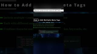 🏛️ HTML 🏛️ How to Add Multiple Meta Tags 🏛️ #shorts #KGRDevShorts