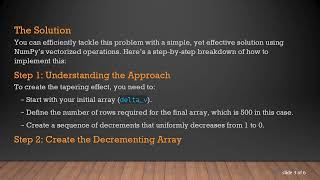 How to Taper Values Off to Zero in a NumPy Array