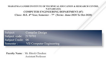 COMPILER DESIGN: UNIT-1 Overview of the Translation Process