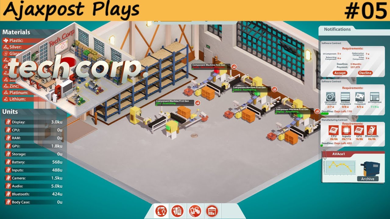 Tech Corp: Lets Play: 5 - The Factory is Open! - YouTube