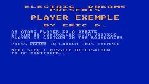 Atari 8bit BASIC - PMG Test 1