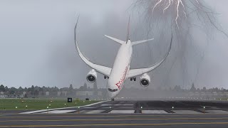 Boeing 787 Wings Almost Falls Off When Emergency Landing During Storm | X-Plane 11
