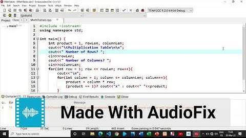 cpp program to print the multiplication table.