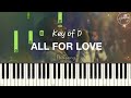 All For Love ( Key of D ) - Hillsong United || Synthesia