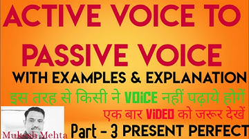 Passive Voice | Active Voice to Passive Voice | with structures | voice | Present Perfect tense