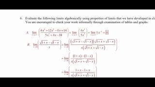 Calculus 1.30 Unit 1 Review Solutions 4-9