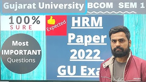 IMP Series | Human Resource Management Most Important Questions for Gujarat University Bcom Sem - 1