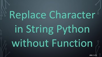 Replace Character in String Python without Function