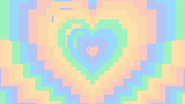 Pastel 8-Bit Heart Background Screensaver Loop 1 Hour HD
