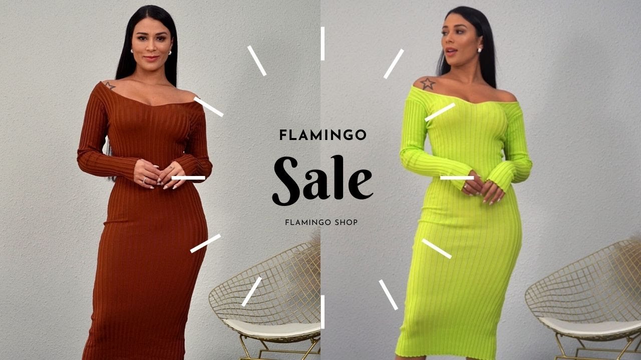 Scoop Neck Long Sleeve Midi Dress | Flamingo Shop