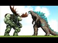 SCP-2317-K ELEMENTAL GOLEM CYCLOPS BOSS VS LEGENDARY TITANUS GODZILLA (ARK SURVIVAL EVOLVED BATTLE)