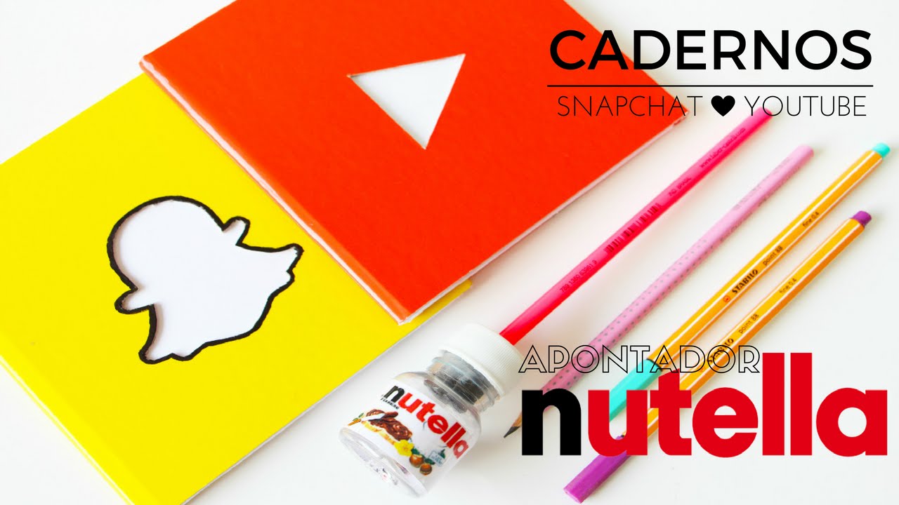 DIY MATERIAL ESCOLAR APONTADOR NUTELLA, CADERNOS/ DIY SCHOOL  SUPPLIES